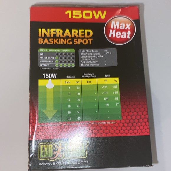 NWOT EXO Terra Nano Infrared Basking Spot Maximum Heat 150 Watts OS - Picture 6 of 7
